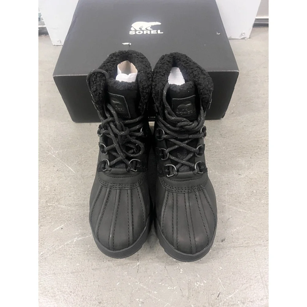 Sorel Scout 87' LUX 2078371-010 Mens US‎ 8 Black Leather Waterproof Winter Boots